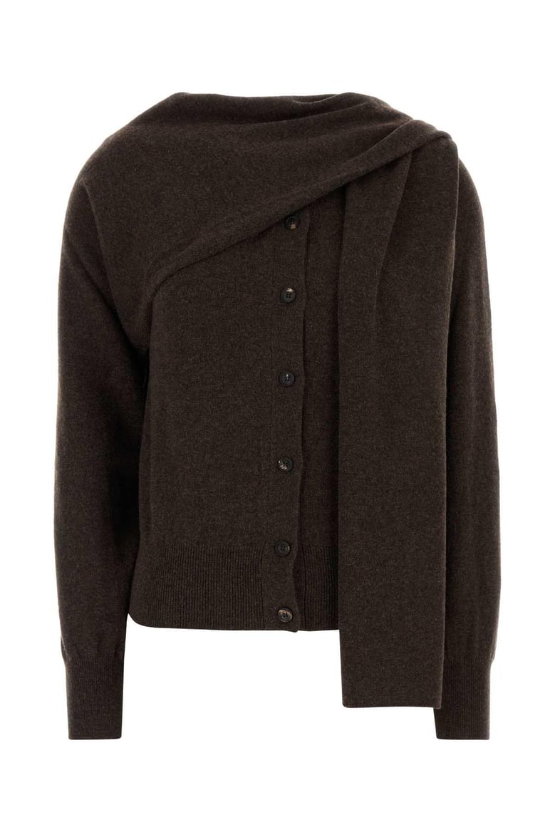 brown cashmere cardigan by Selfnex
