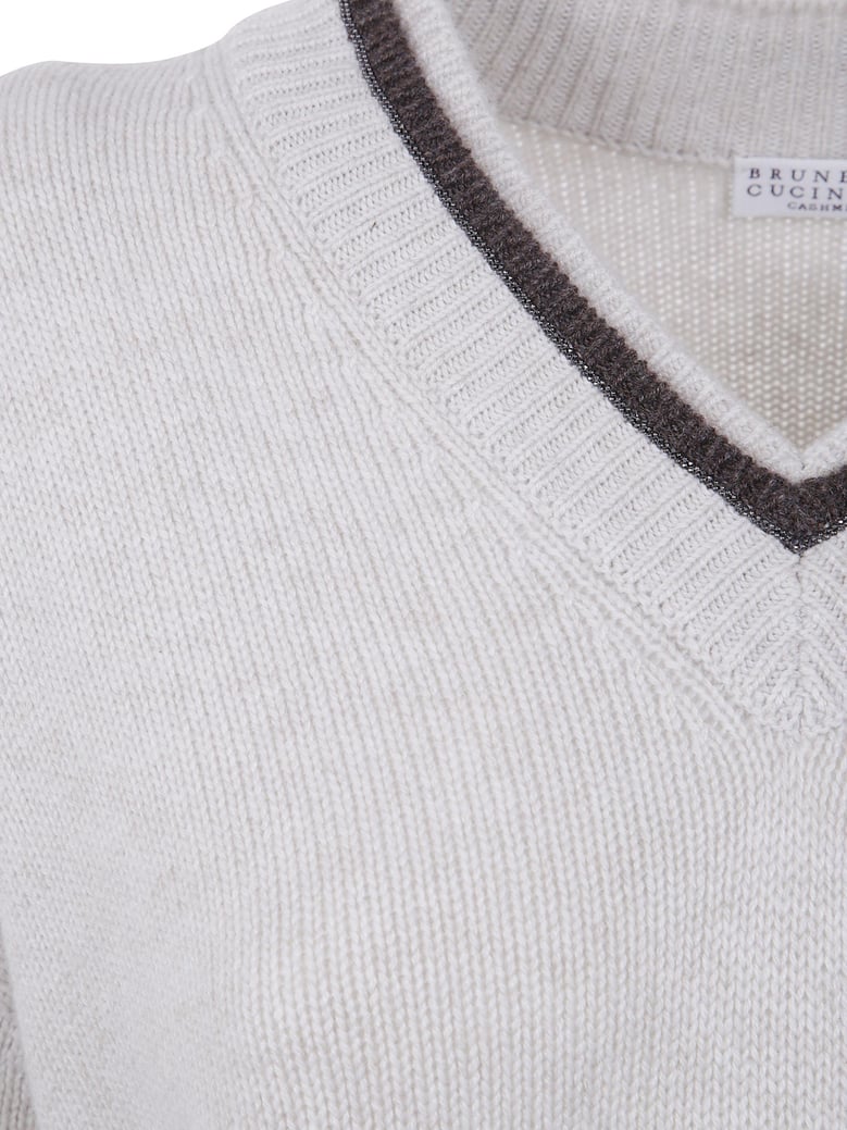 cashmere v neck sweater by Selfnex