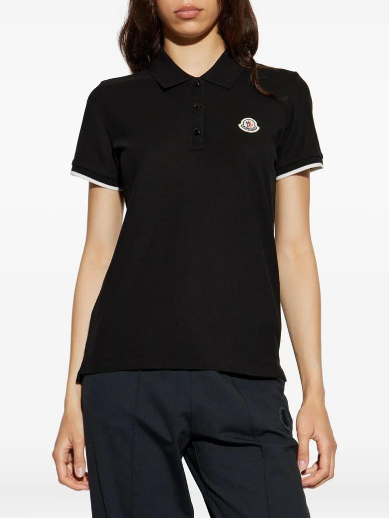 logo patch cotton piqué polo shirt by Selfnex