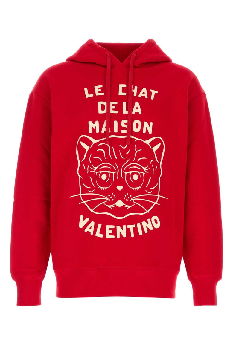 red cotton sweatshirt by Selfnex