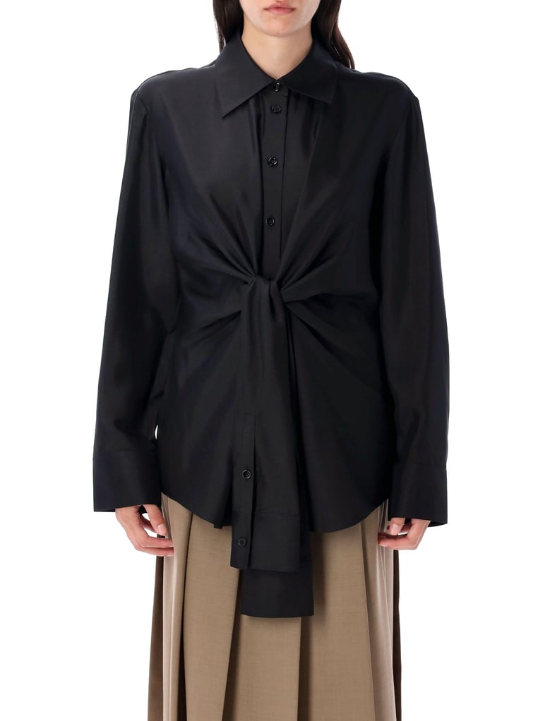 silk knotted shirt by Selfnex