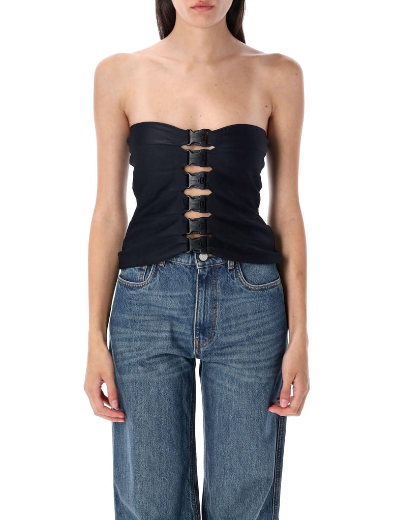 multi buckle top by Selfnex