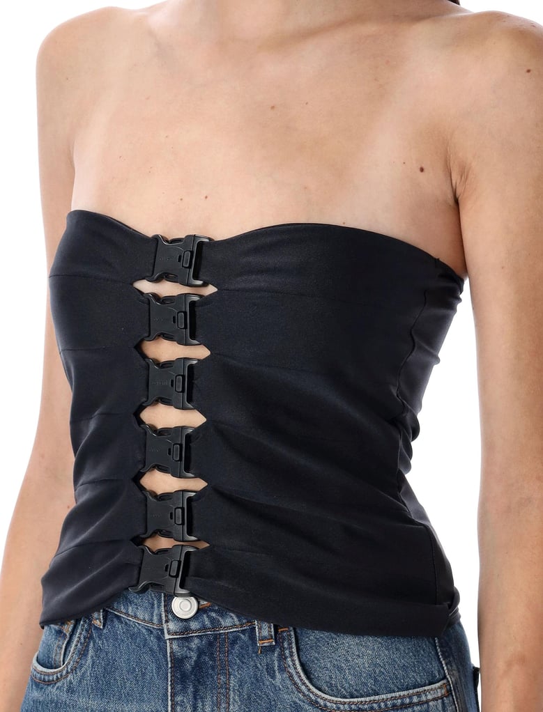 multi buckle top by Selfnex