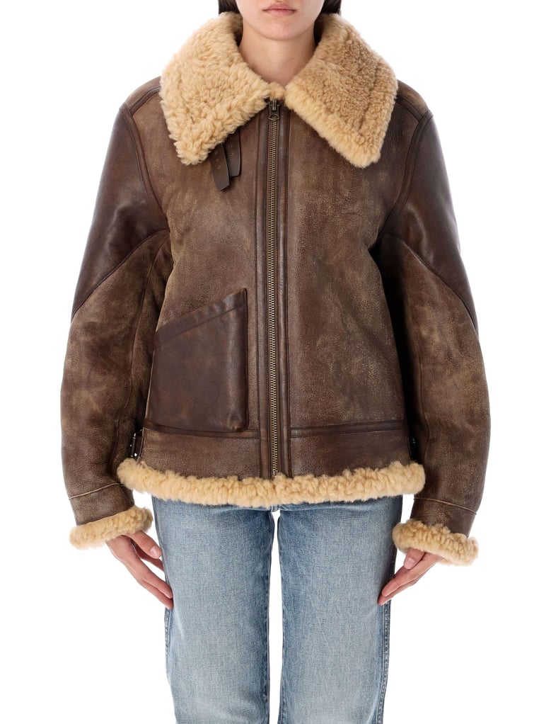 shearling aviator jacket by Selfnex