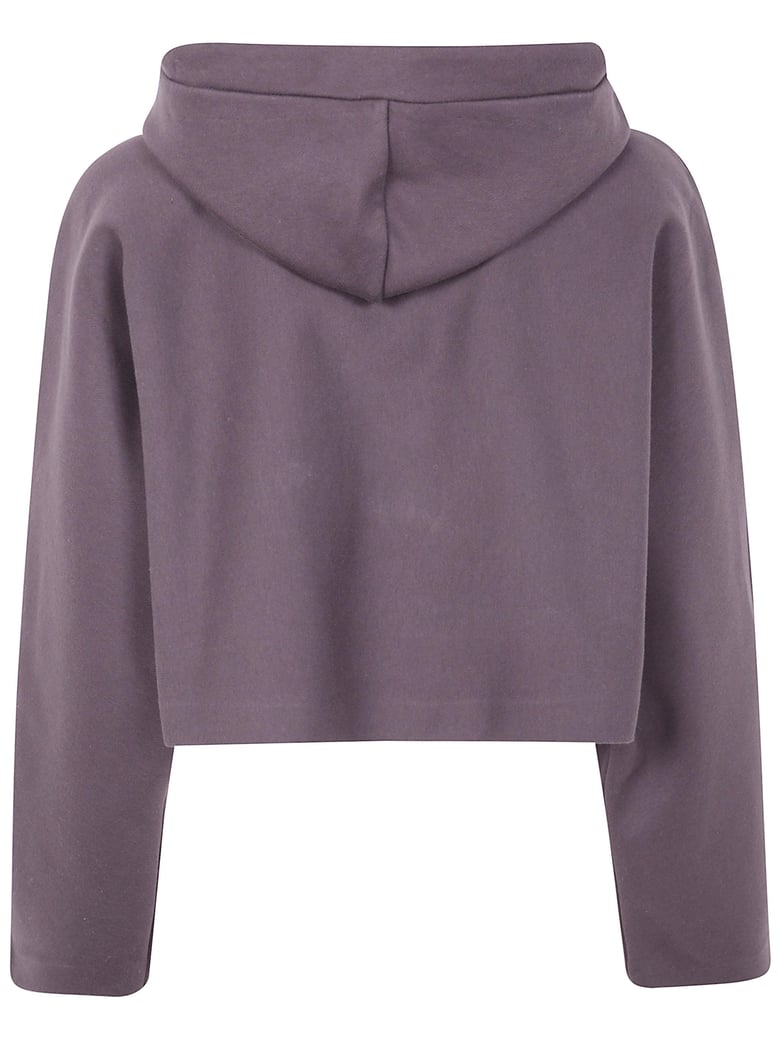 bonded cotton cropped bat sleeves hoodie with gaultier embossing by Selfnex
