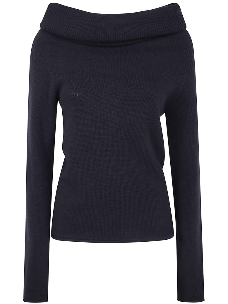 long sleeves boat neck sweater by Selfnex