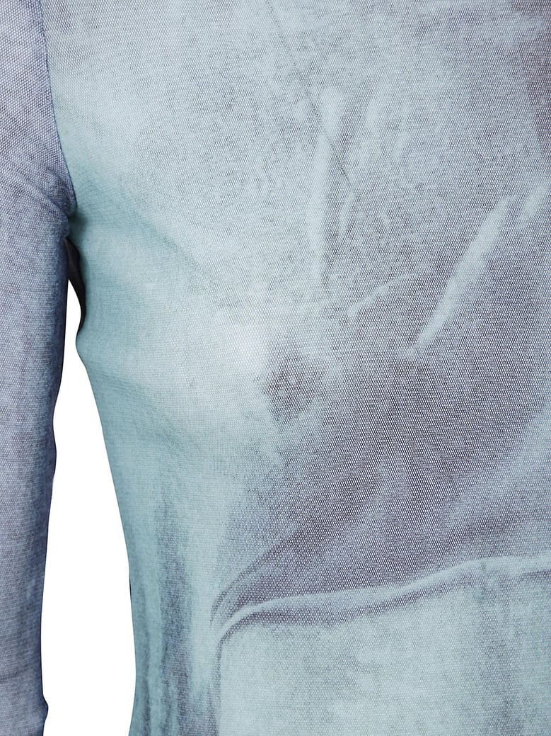 mesh long sleeves top printed water by Selfnex