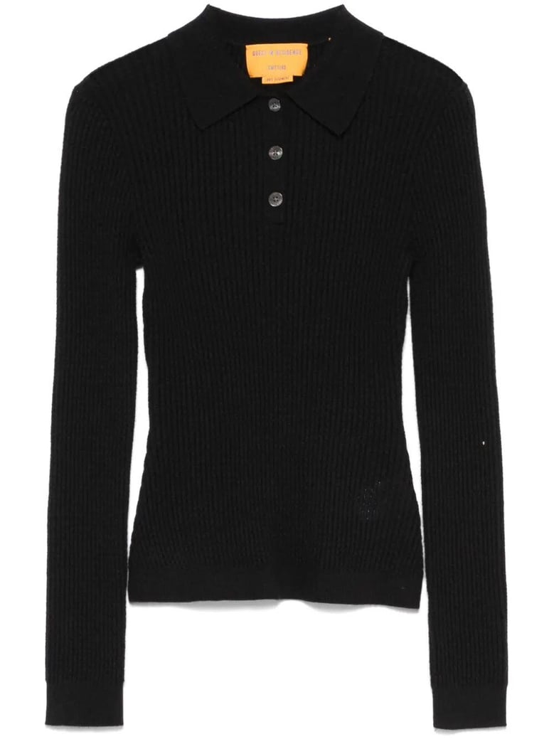 long sleeves shrunken cashmere polo shirt by Selfnex