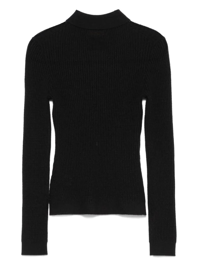 long sleeves shrunken cashmere polo shirt by Selfnex