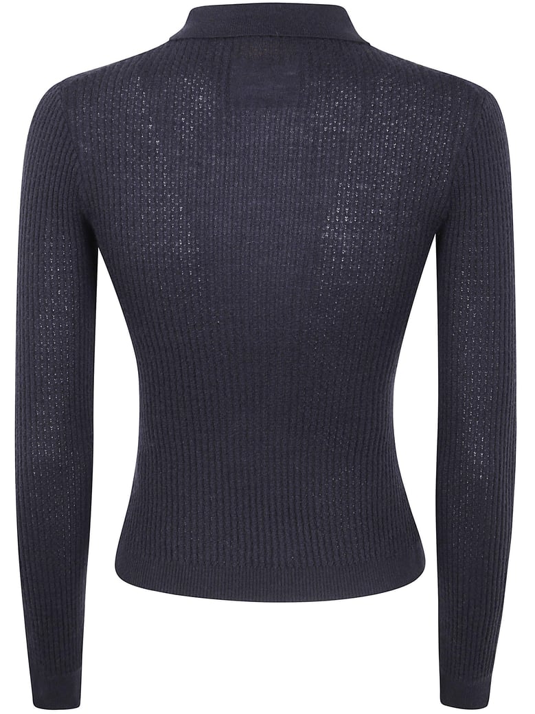 long sleeves shrunken cashmere polo shirt by Selfnex
