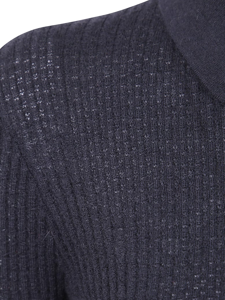 long sleeves shrunken cashmere polo shirt by Selfnex