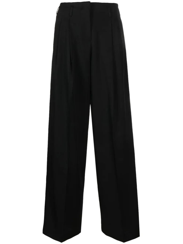 golden w`s pant wide leg light dry wool gabardine by Selfnex