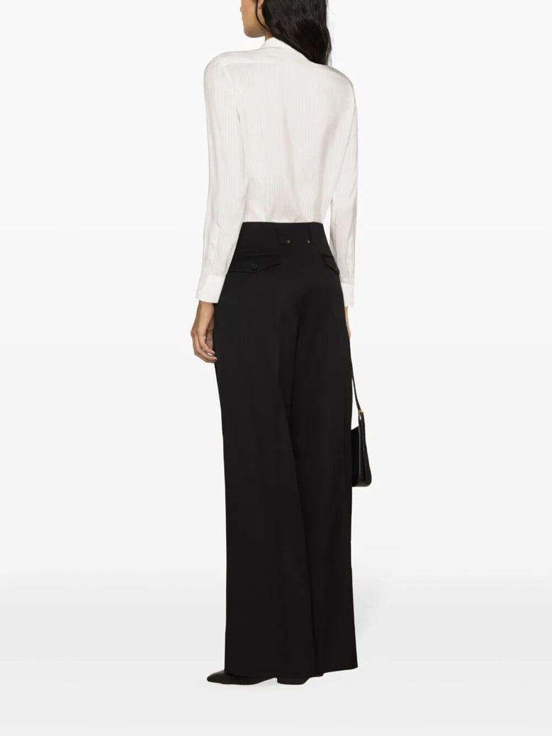 golden w`s pant wide leg light dry wool gabardine by Selfnex