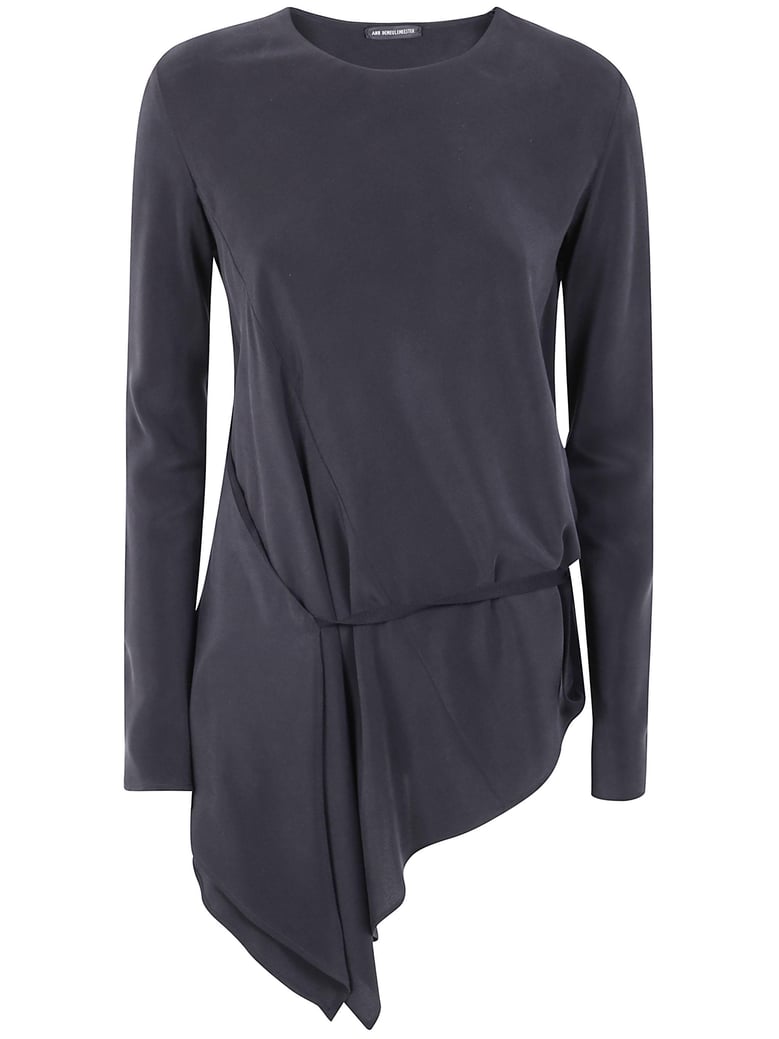 deana long sleeve asymmetric top by Selfnex