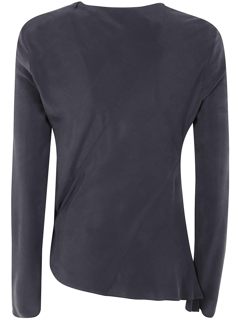 deana long sleeve asymmetric top by Selfnex