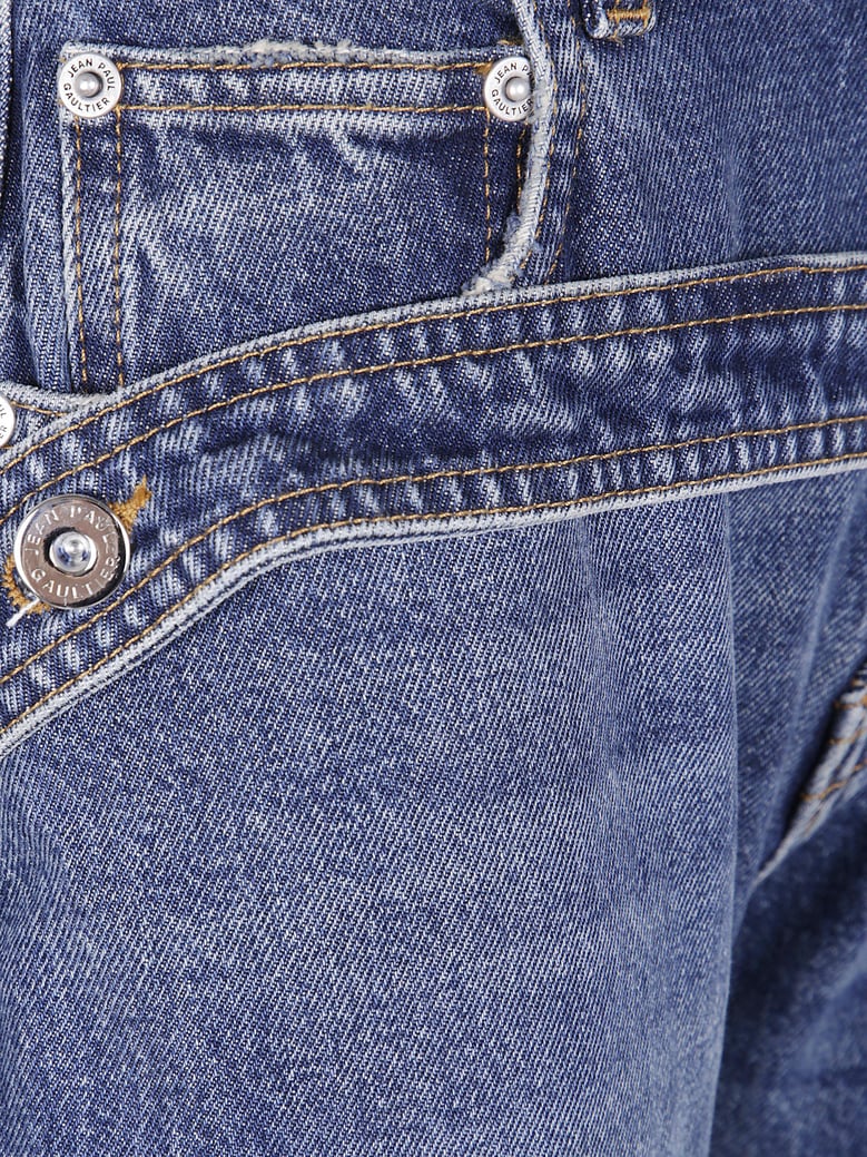 low waisted jean with strap detail on the front by Selfnex