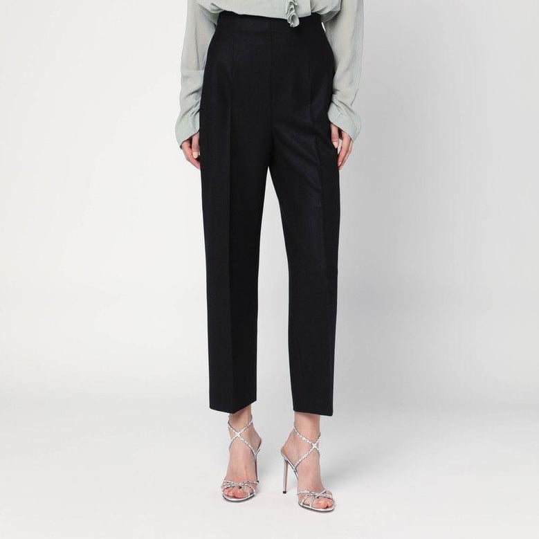 black wool-blend trousers by Selfnex