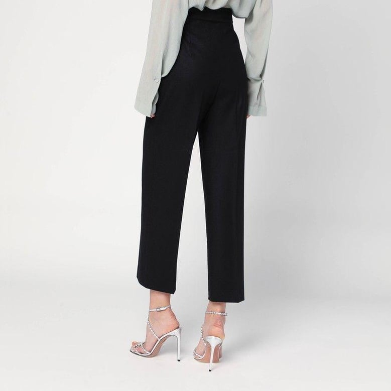 black wool-blend trousers by Selfnex