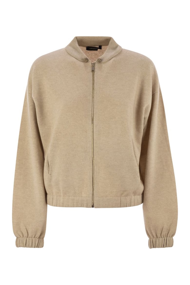 bomber jacket in platinum with ball pins by Selfnex