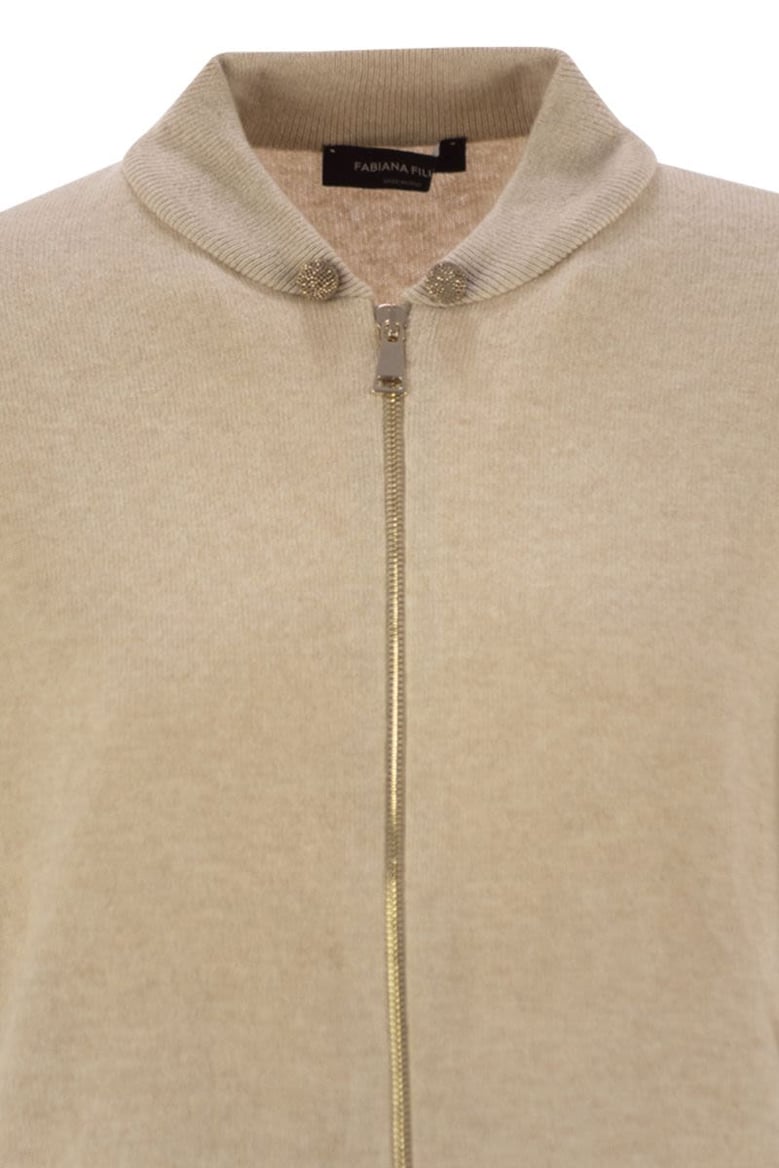 bomber jacket in platinum with ball pins by Selfnex