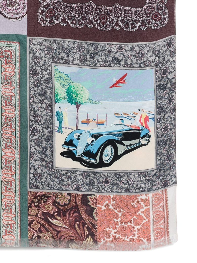 lago di como silk printed scarf by Selfnex