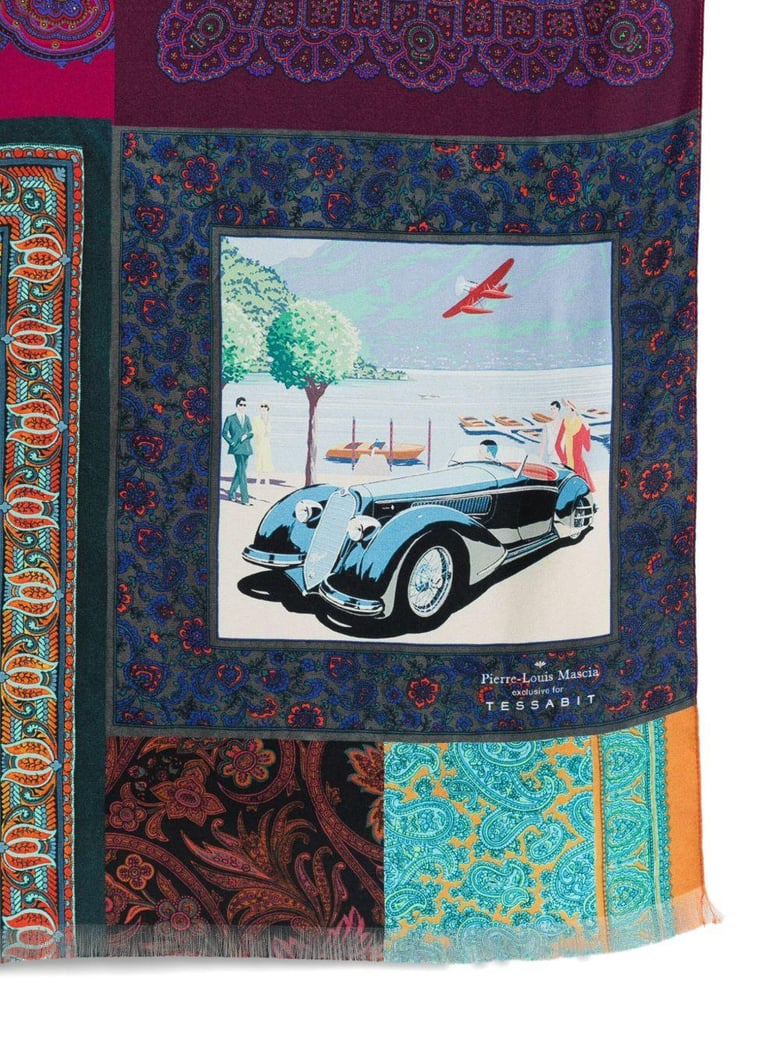 lago di como silk printed scarf by Selfnex