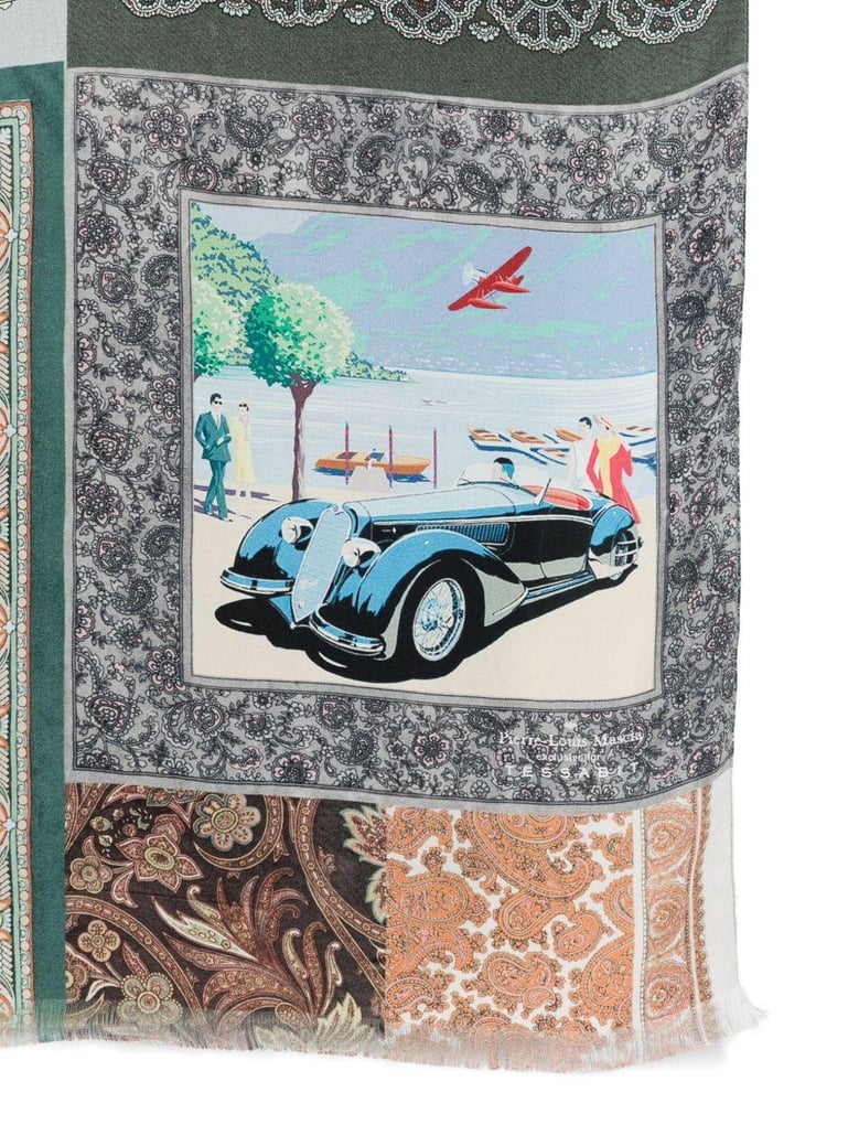 lago di como silk printed scarf by Selfnex