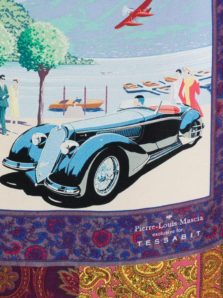 lago di como silk printed scarf by Selfnex