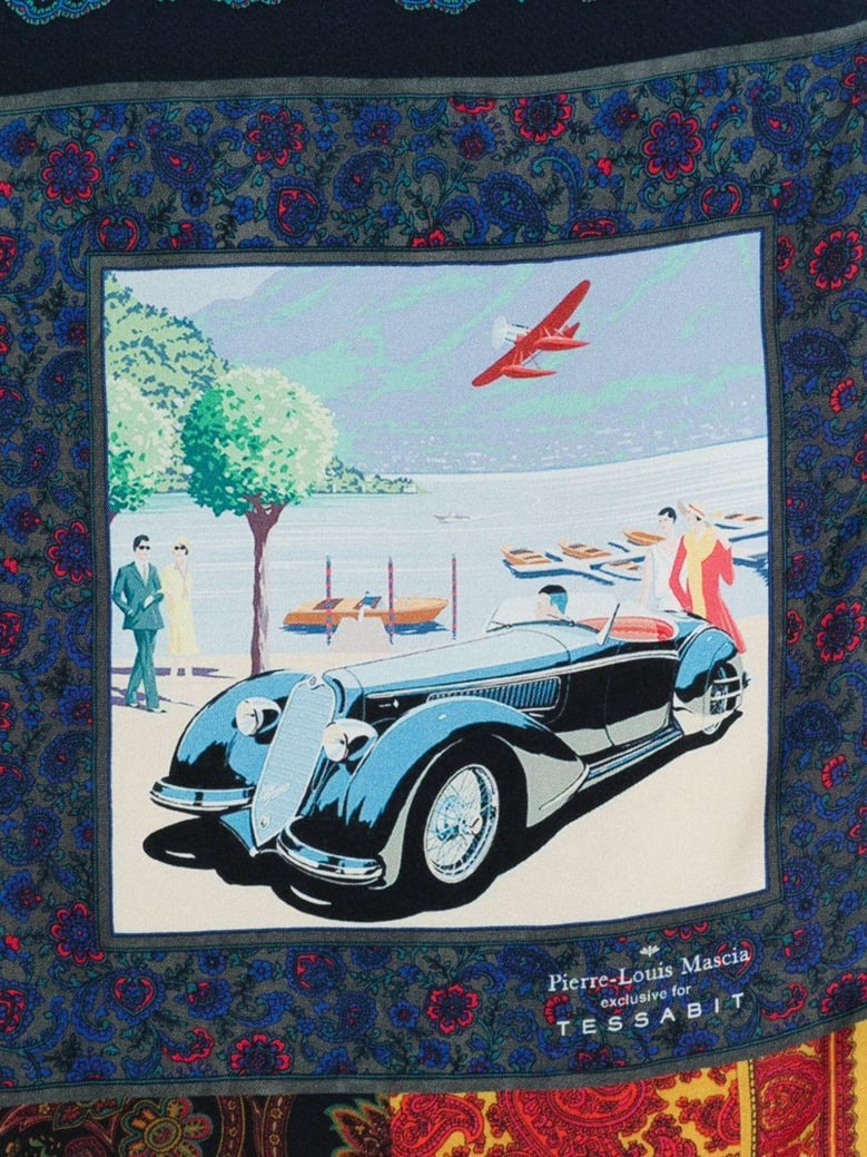 lago di como silk printed scarf by Selfnex