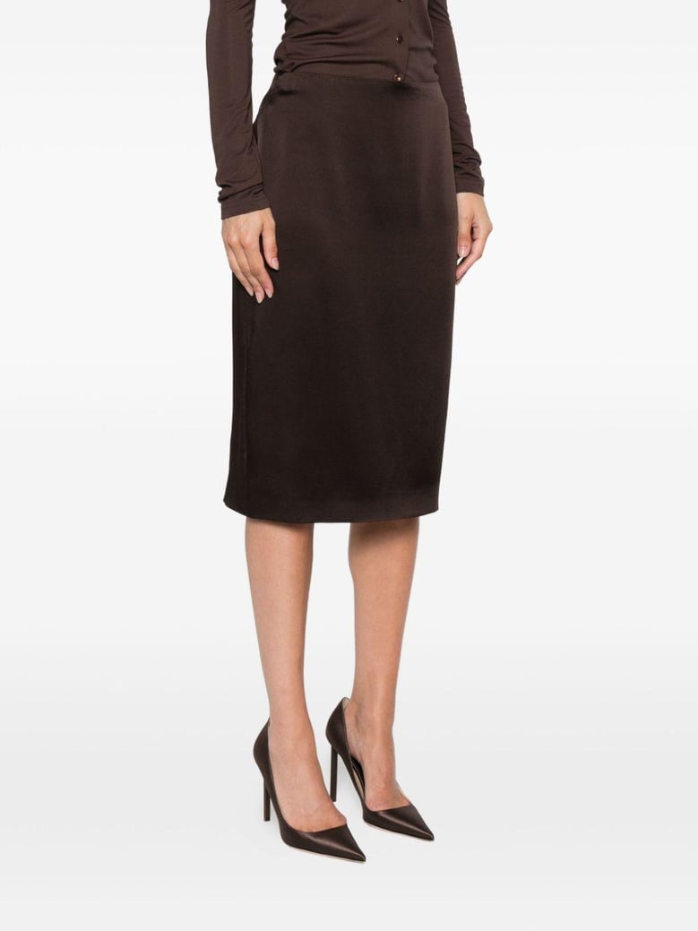 satin midi skirt by Selfnex