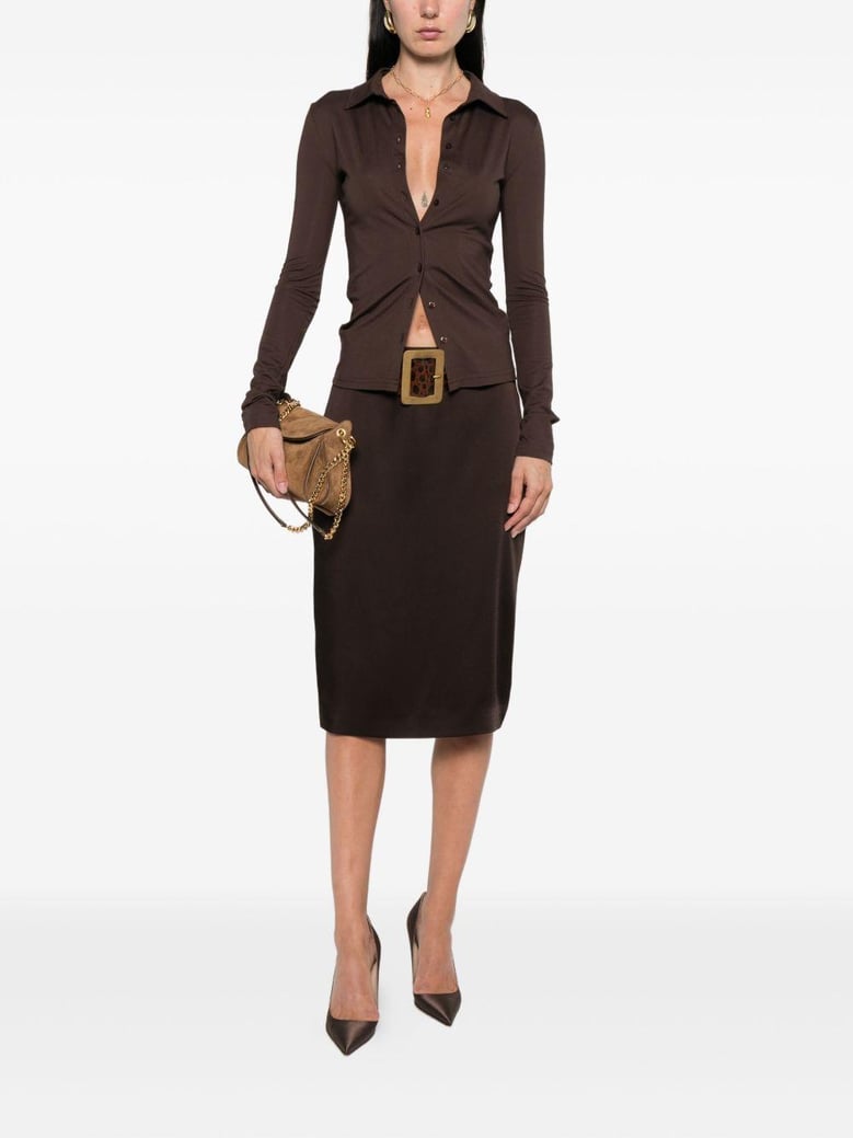 satin midi skirt by Selfnex
