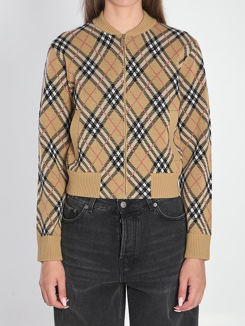 embroidered wool blend cardigan by Selfnex