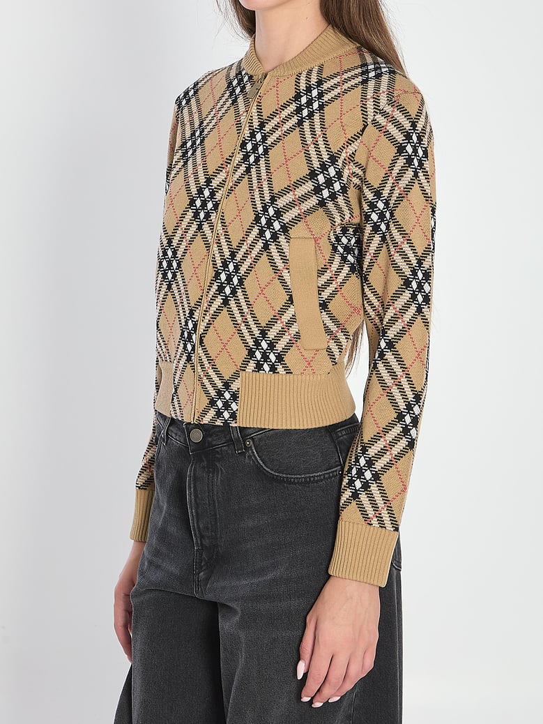 embroidered wool blend cardigan by Selfnex