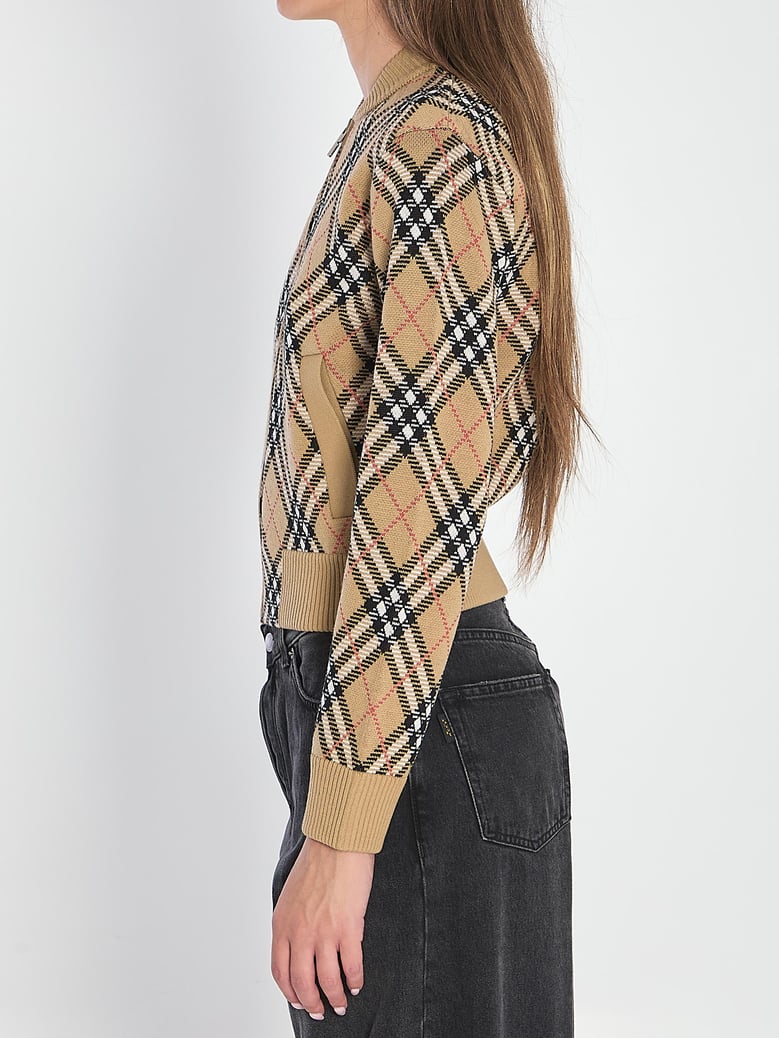 embroidered wool blend cardigan by Selfnex