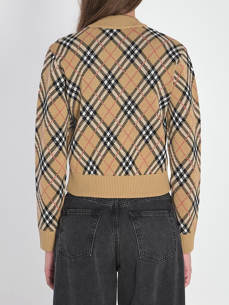 embroidered wool blend cardigan by Selfnex