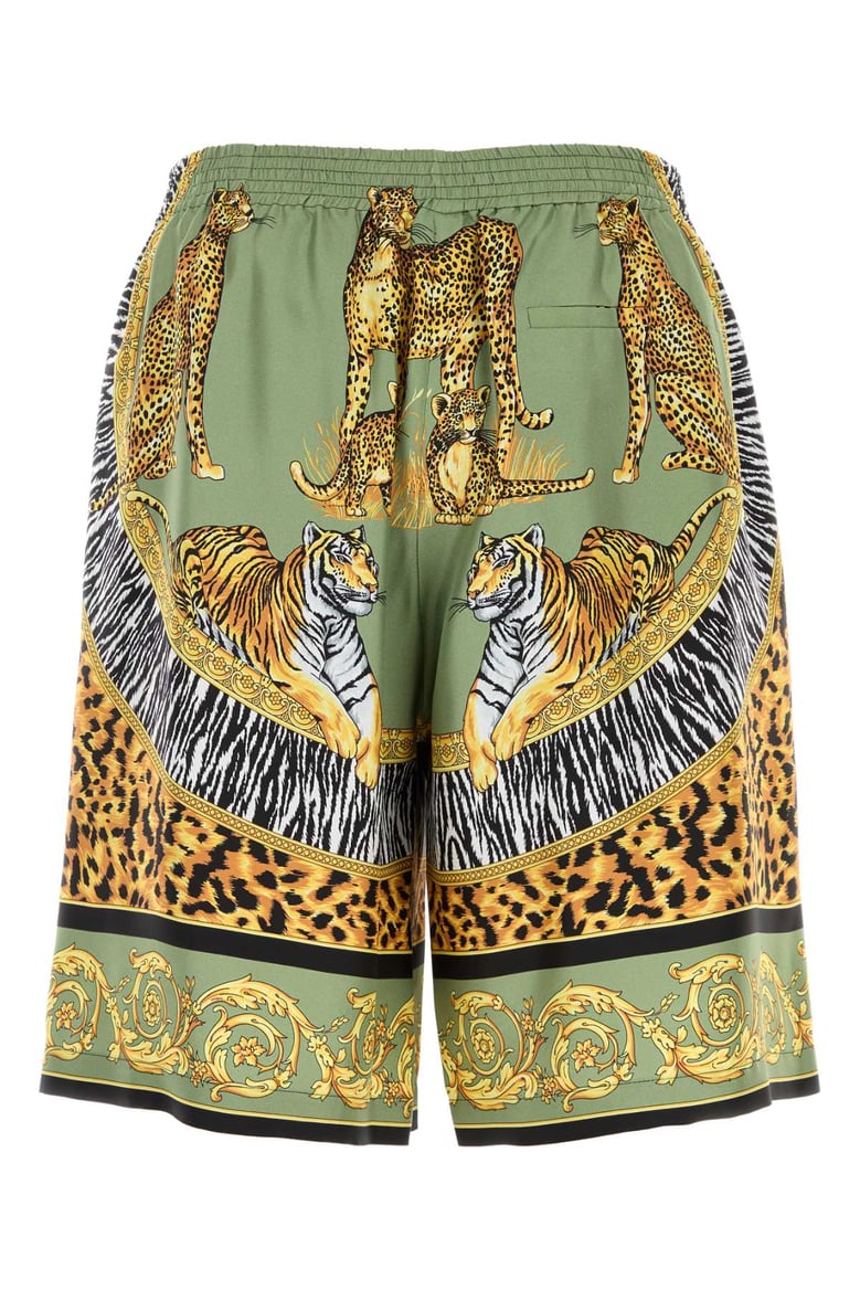 printed silk bermuda shorts by Selfnex