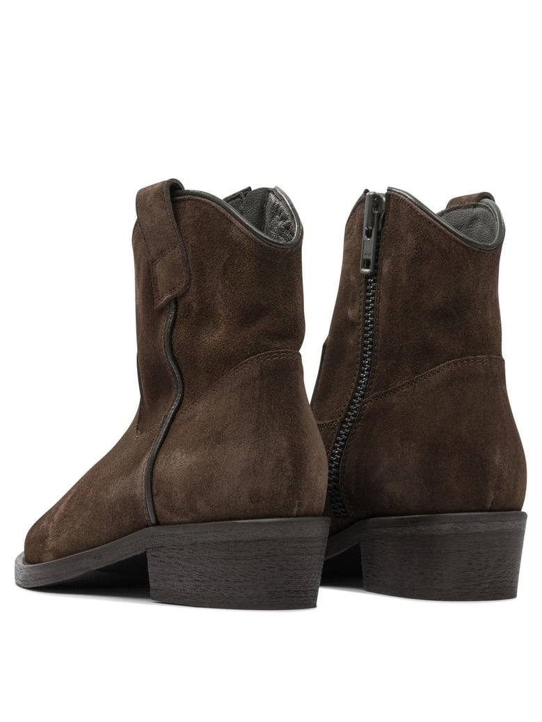 brown rubber ankle boots by Selfnex