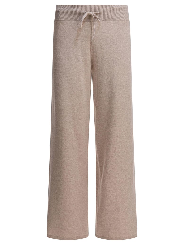beige knitted cashmere trousers by Selfnex