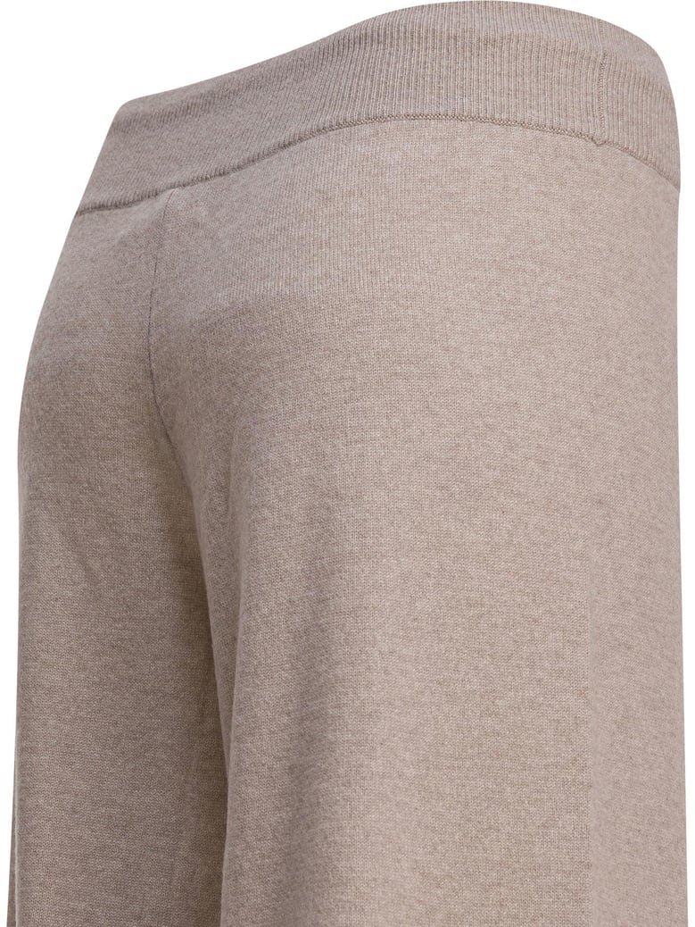 beige knitted cashmere trousers by Selfnex