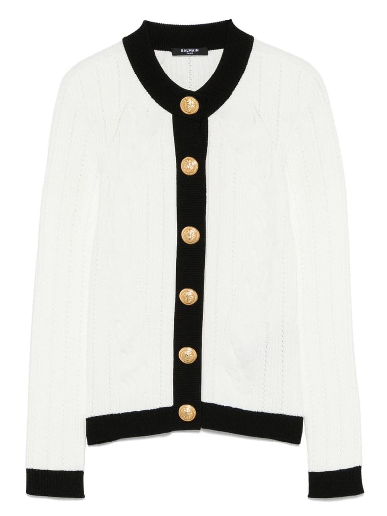 knitted crewneck cardigan by Selfnex