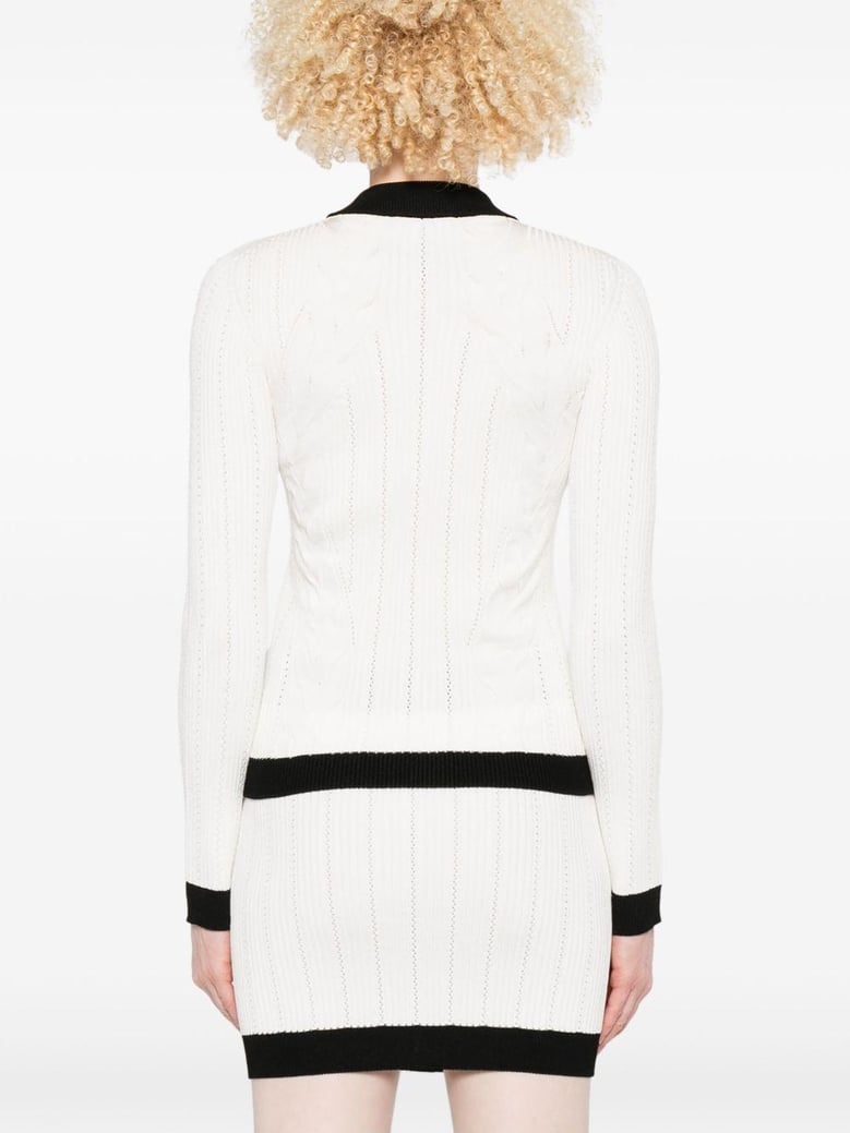 knitted crewneck cardigan by Selfnex