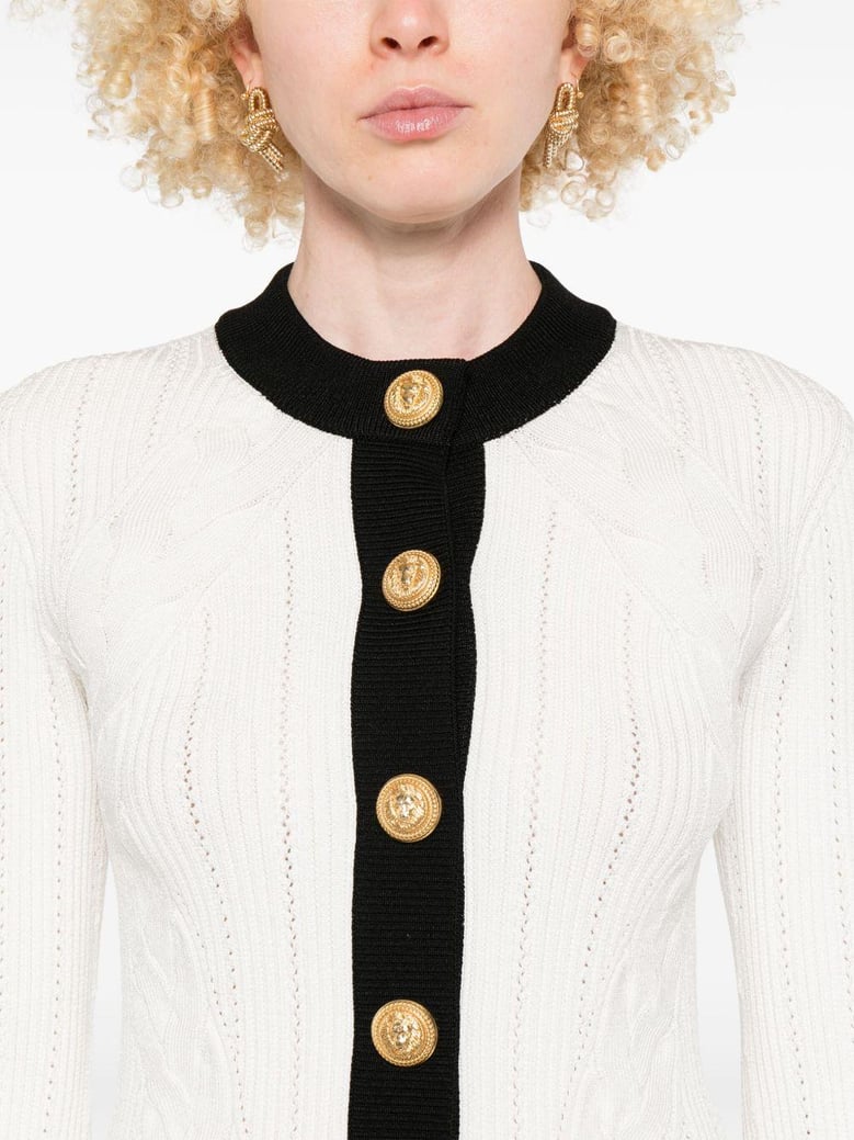 knitted crewneck cardigan by Selfnex