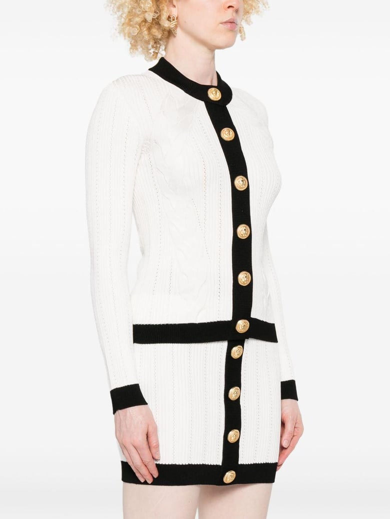 knitted crewneck cardigan by Selfnex