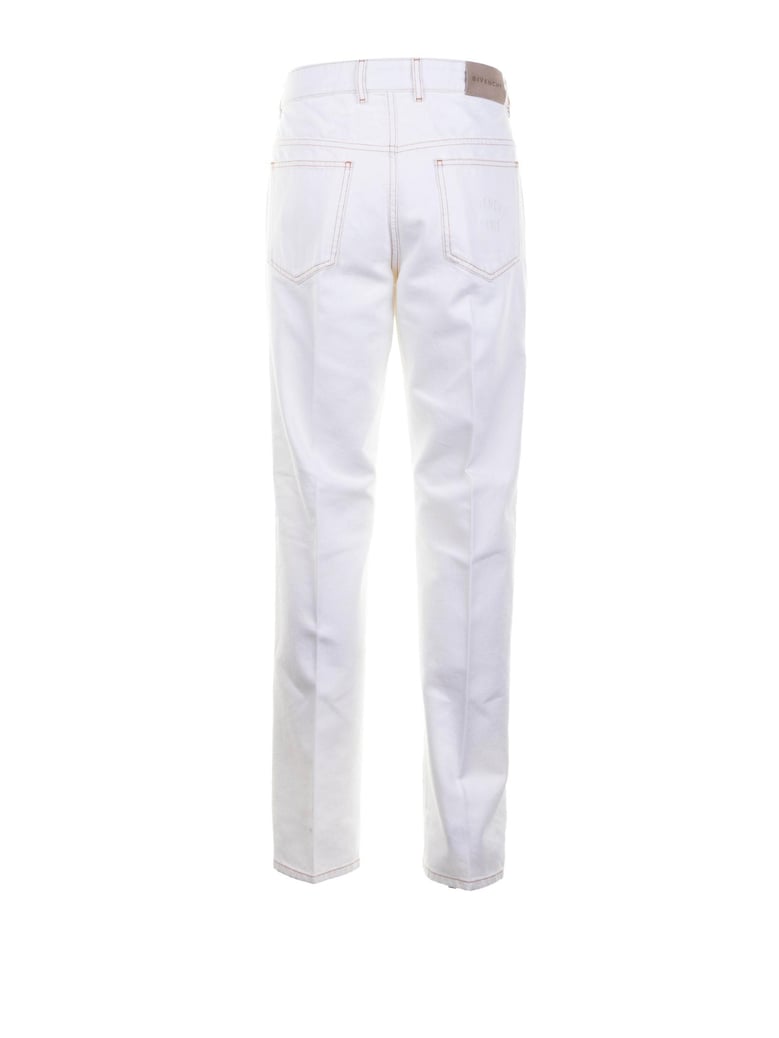 white cotton jeans by Selfnex