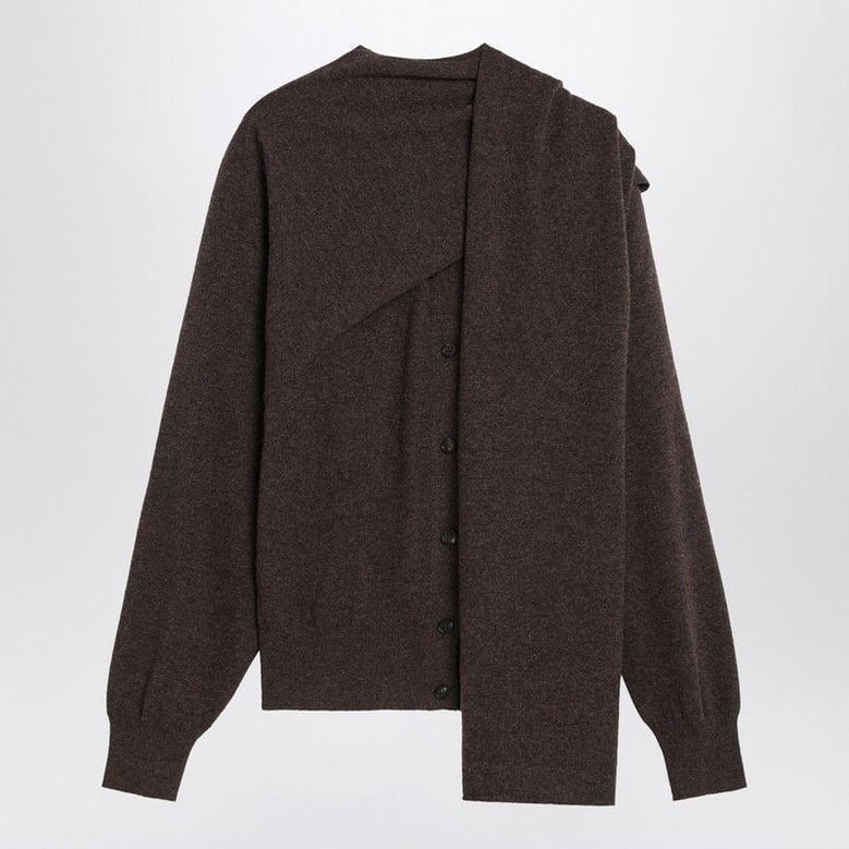 clay mélange cashmere cardigan by Selfnex