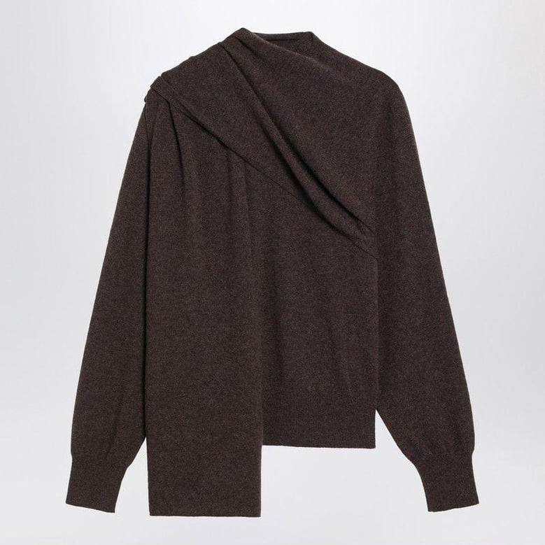 clay mélange cashmere cardigan by Selfnex