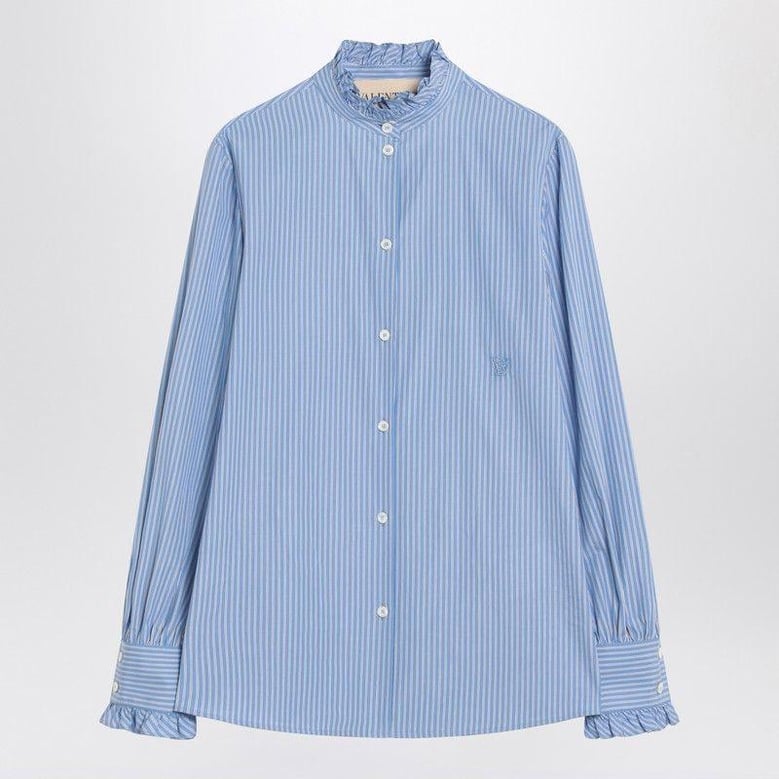 light blue striped shirt in cotton by Selfnex