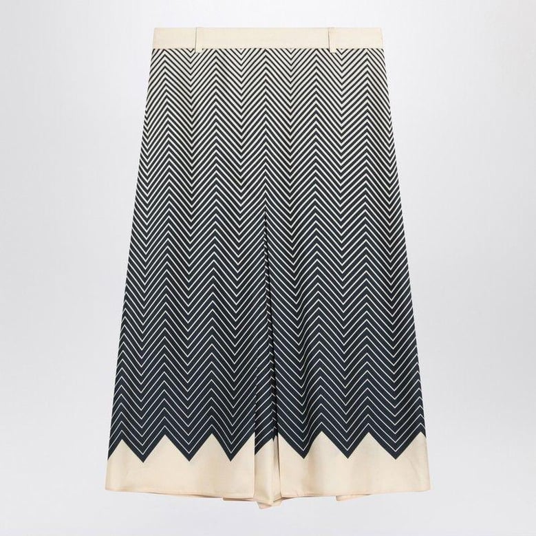 blue/ivory silk skirt by Selfnex