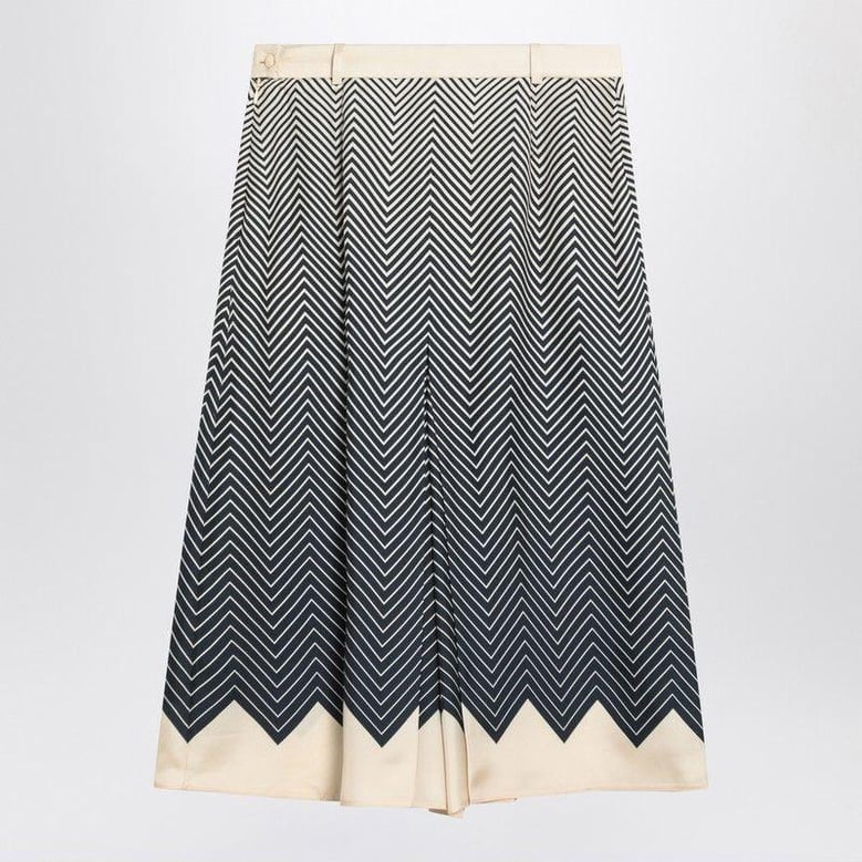 blue/ivory silk skirt by Selfnex