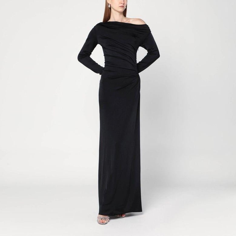long black dress in viscose jersey by Selfnex